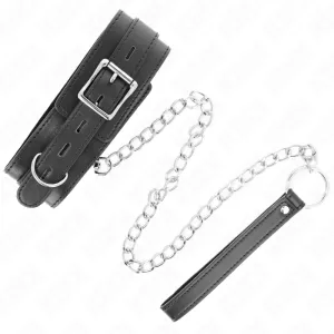 Halsband mit Gürtel 65 cm mit Riemen Schwarz 54 X 4,5 cm von Kink Collar & Gag