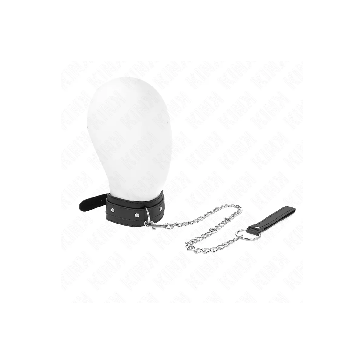 Halskette mit Leine 65 cm 1 Ring Verstellbar 38-49 cm X 5 cm von Kink Collar & Gag | Fesselliebe.de