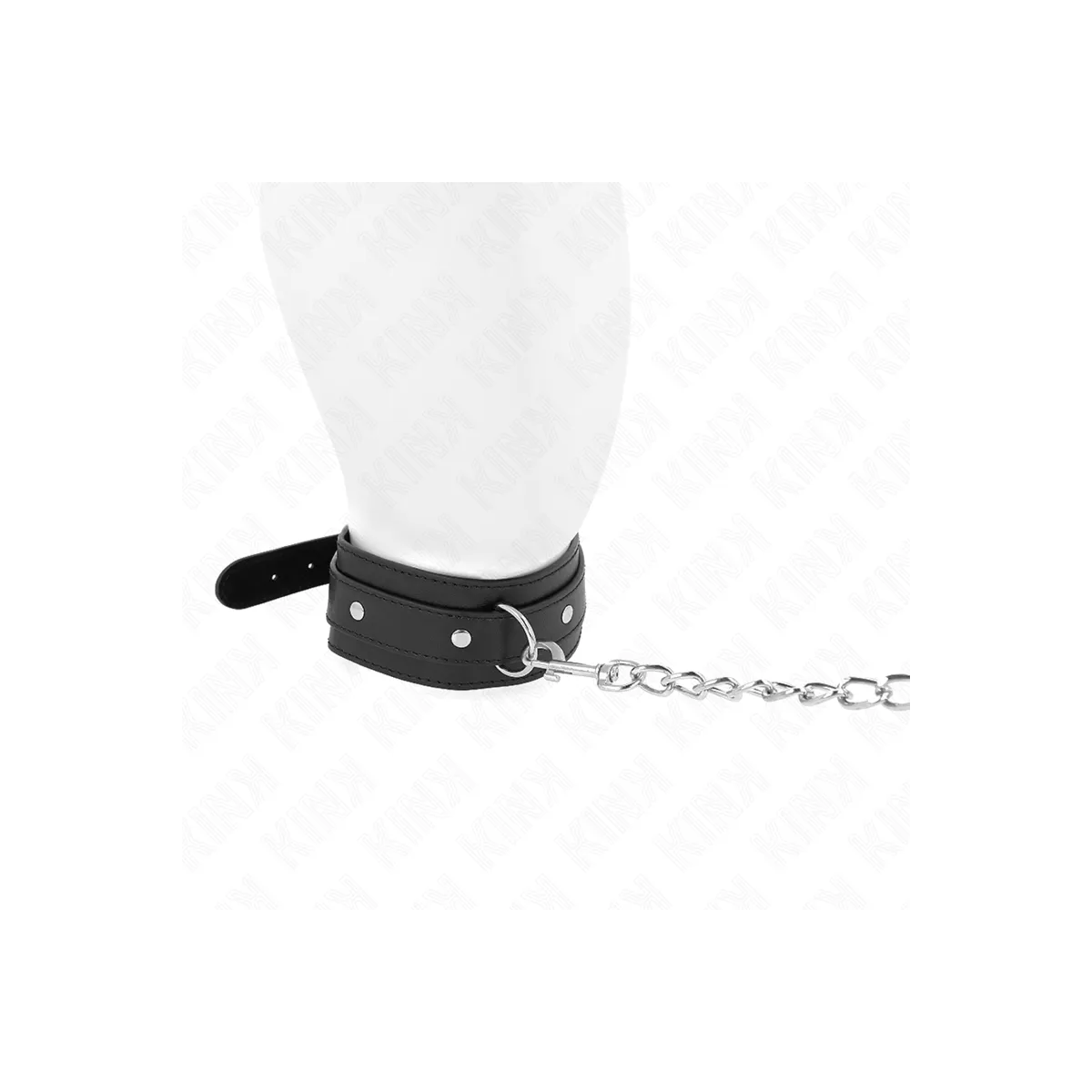 Halskette mit Leine 65 cm 1 Ring Verstellbar 38-49 cm X 5 cm von Kink Collar & Gag | Fesselliebe.de