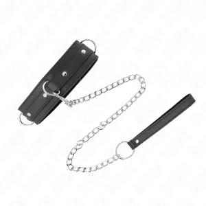Halskette mit Leine 65 cm 3 Ring Modell 1 Verstellbar 38-49 cm X 5 cm von Kink Collar & Gag