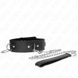 Halskette mit Leine 65 cm 3 Ring Modell 2 Verstellbar 36-43 cm X 5 cm von Kink Collar & Gag | Fesselliebe.de