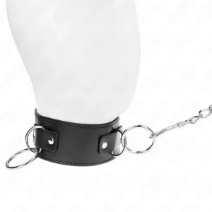 Halskette mit Leine 65 cm 3 Ring Modell 2 Verstellbar 36-43 cm X 5 cm von Kink Collar & Gag