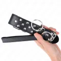 Ring Nieten Band Halskette mit Gürtel 65 cm Schwarz Verstellbar 36-50 cm X 3,8 cm von Kink Collar & Gag