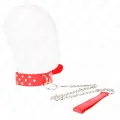 Ring Nieten Band Halskette mit Gürtel 65 cm Rot Verstellbar 36-50 cm X 3,8 cm von Kink Collar & Gag