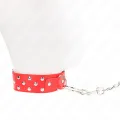 Ring Nieten Band Halskette mit Gürtel 65 cm Rot Verstellbar 36-50 cm X 3,8 cm von Kink Collar & Gag