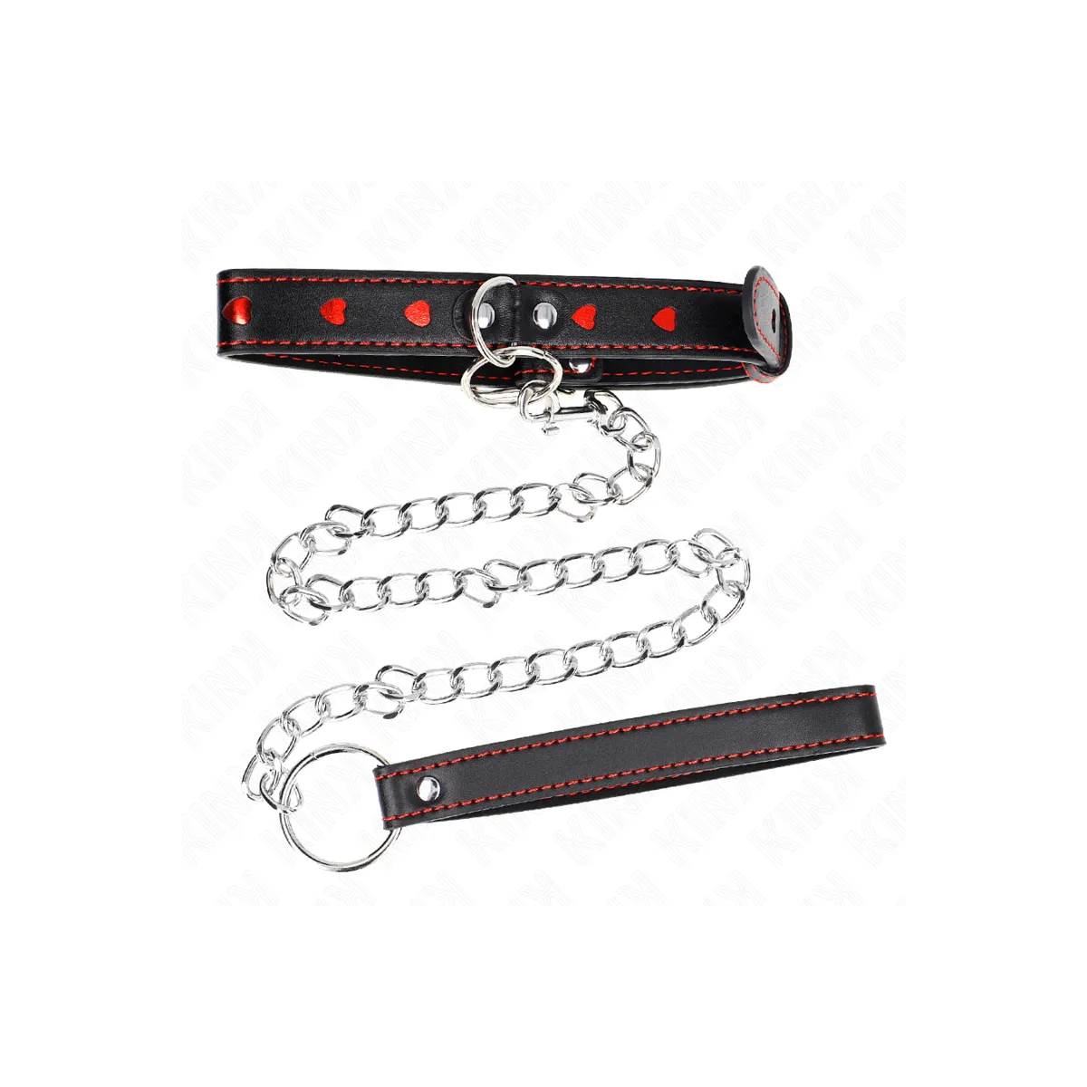 Halskette mit Band 65 cm Herzdetails 52,5 X 2,5 cm von Kink Collar & Gag | Fesselliebe.de
