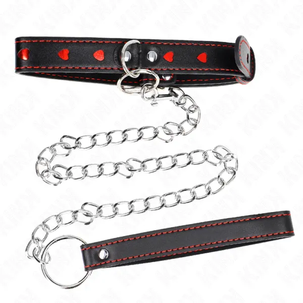 Halskette mit Band 65 cm Herzdetails 52,5 X 2,5 cm von Kink Collar & Gag | Fesselliebe.de