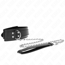 Halskette mit Riemen 65 cm Silber Schnallen Verstellbar 33-46 cm X 5,5 cm von Kink Collar & Gag | Fesselliebe.de