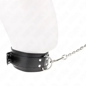 Halskette mit Riemen 65 cm Silber Schnallen Verstellbar 33-46 cm X 5,5 cm von Kink Collar & Gag