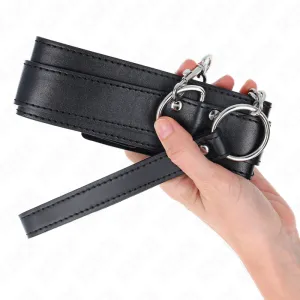 Halskette mit Riemen 65 cm Silber Schnallen Verstellbar 33-46 cm X 5,5 cm von Kink Collar & Gag