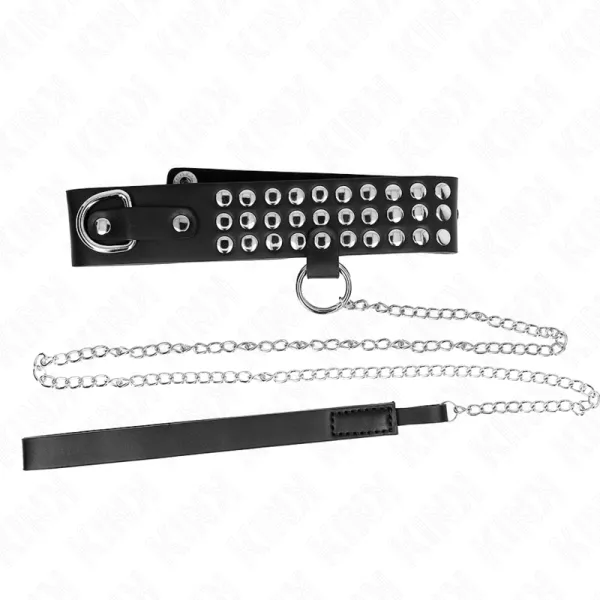Halskette mit Band 65 cm Glänzend Verstellbar 37-42 cm X 5,3 cm von Kink Collar & Gag | Fesselliebe.de