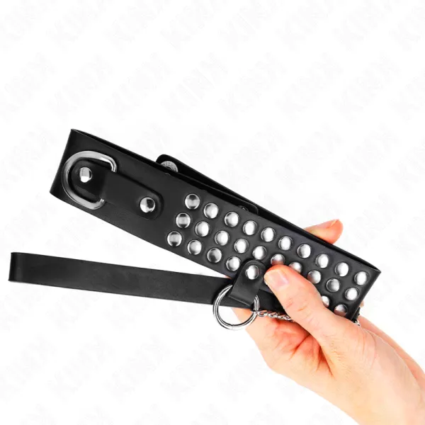 Halskette mit Band 65 cm Glänzend Verstellbar 37-42 cm X 5,3 cm von Kink Collar & Gag | Fesselliebe.de