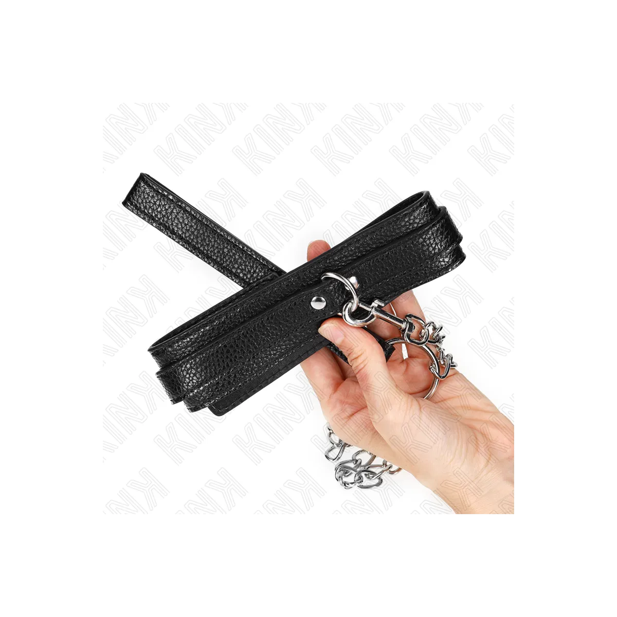 Halskette mit Schlangenmuster und Leine 65 cm von Kink Collar & Gag | Fesselliebe.de