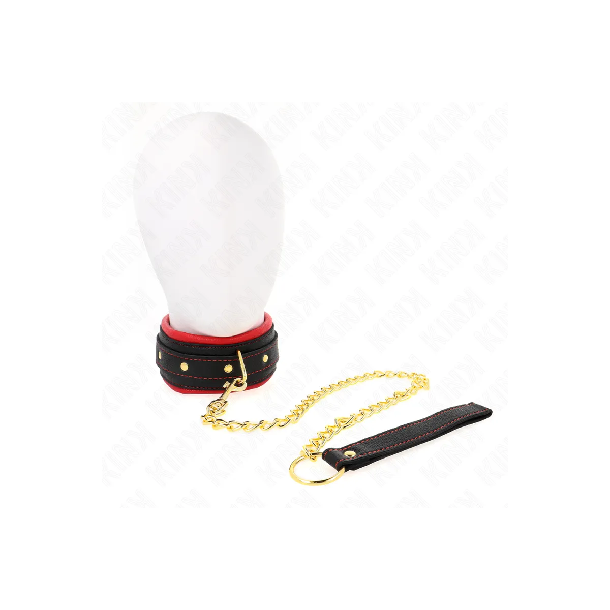 Halsband mit Leine aus Einfacher Stoff, Verstellbar 33-48 cm X 5,7 cm von Kink Collar & Gag | Fesselliebe.de