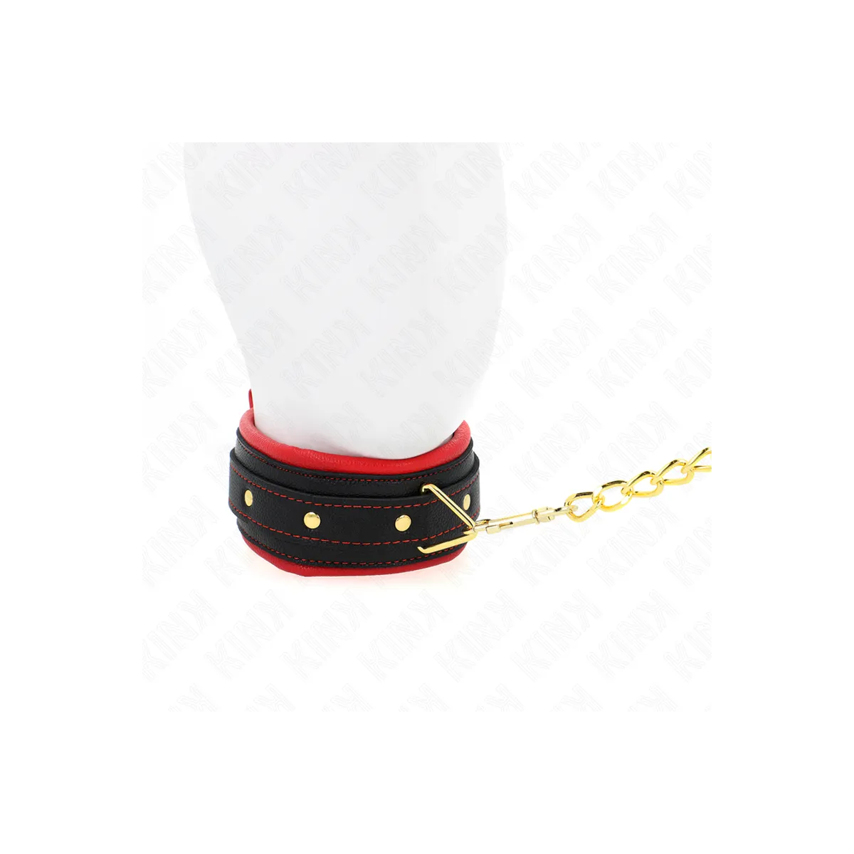 Halsband mit Leine aus Einfacher Stoff, Verstellbar 33-48 cm X 5,7 cm von Kink Collar & Gag | Fesselliebe.de