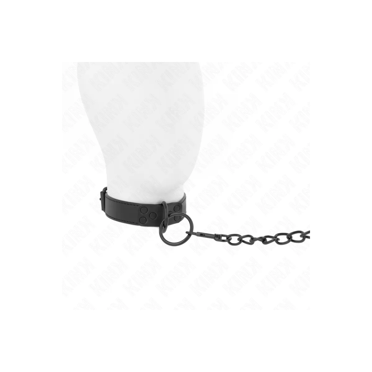 Halsband mit Dunkler Leine 65 cm Verstellbar 37-54 cm X 3 cm von Kink Collar & Gag | Fesselliebe.de