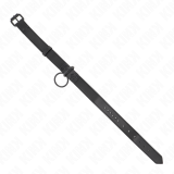 Halsband mit Dunkler Leine 65 cm Verstellbar 37-54 cm X 3 cm von Kink Collar & Gag | Fesselliebe.de