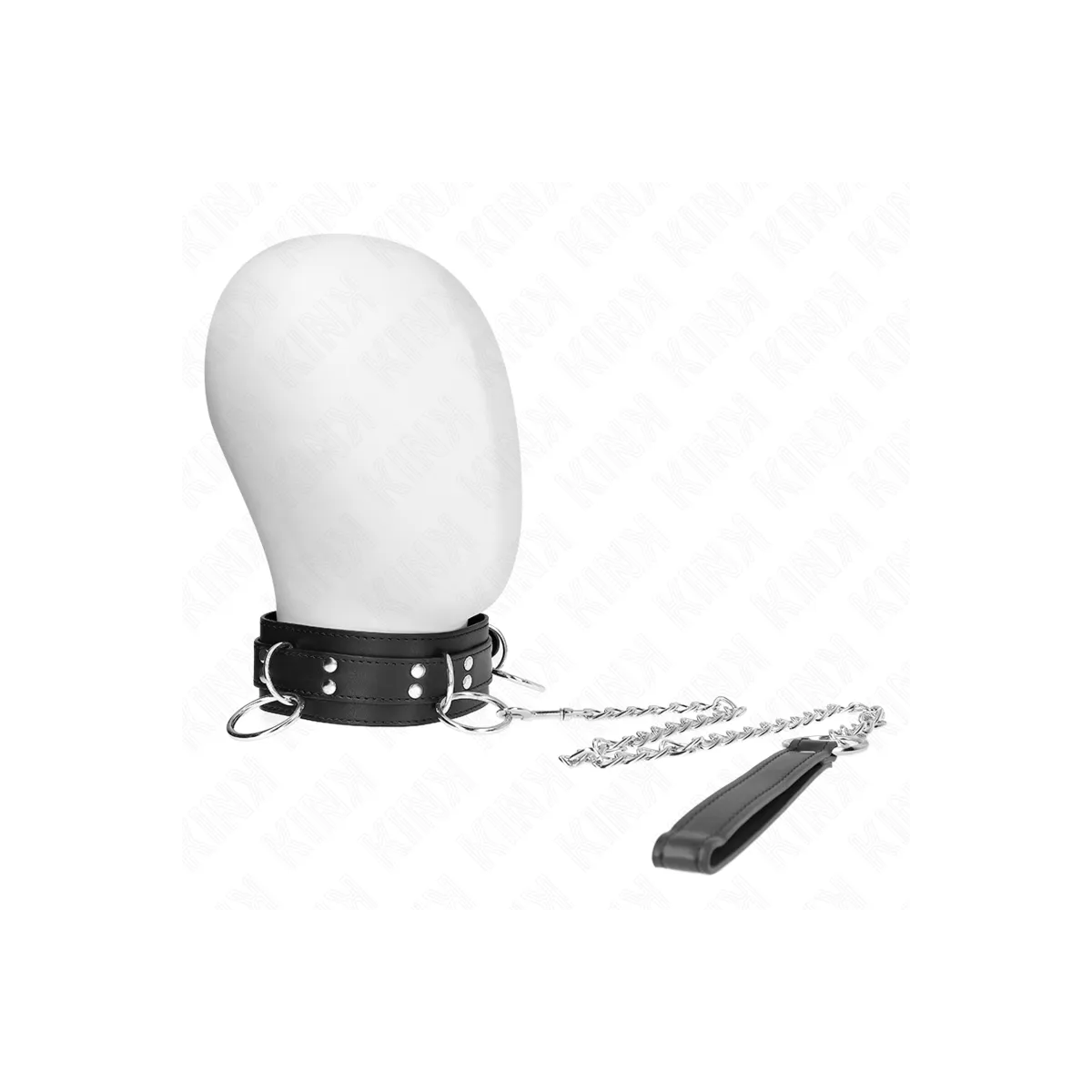 3-Ring-Sklaverei-Halskette mit Band 80 cm 53 X 5 cm von Kink Collar & Gag | Fesselliebe.de