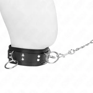 3-Ring-Sklaverei-Halskette mit Band 80 cm 53 X 5 cm von Kink Collar & Gag