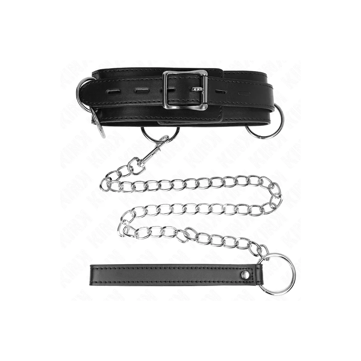 3-Ring-Sklaverei-Halskette mit Band 80 cm 53 X 5 cm von Kink Collar & Gag | Fesselliebe.de