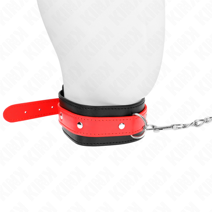 Halskette mit Rotem Band 65 cm Verstellbar 36-43 cm X 5 cm von Kink Collar & Gag | Fesselliebe.de