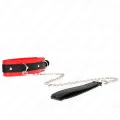 Basismodell Halsband mit Leine 65 cm Modell 3 Rot 53 X 5 cm von Kink Collar & Gag