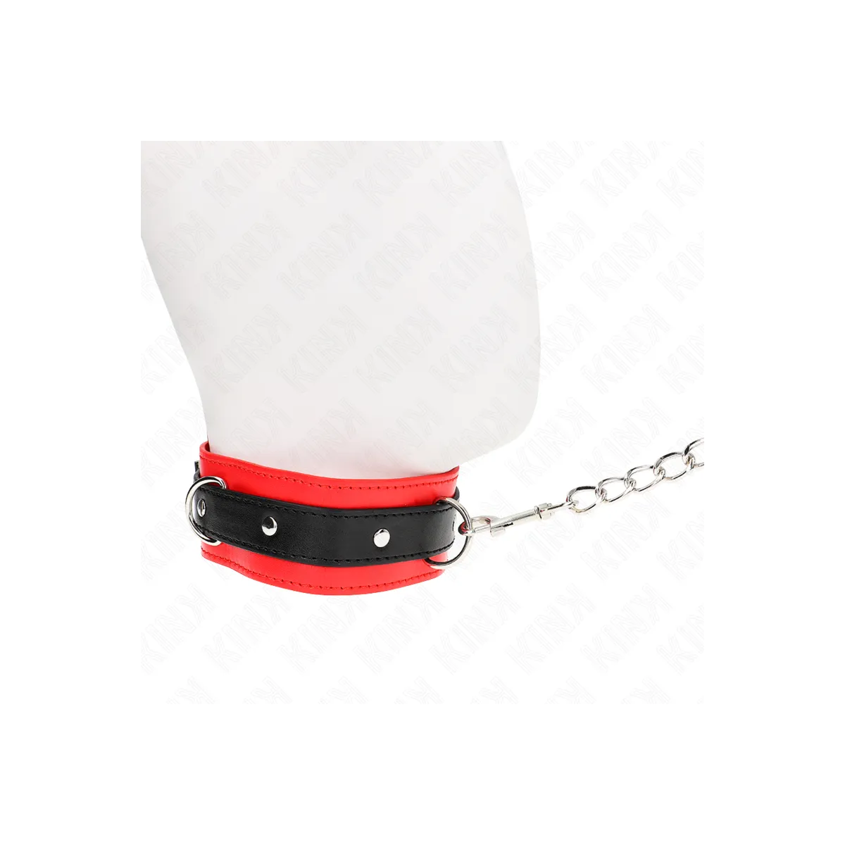 Basismodell Halsband mit Leine 65 cm Modell 3 Rot 53 X 5 cm von Kink Collar & Gag | Fesselliebe.de