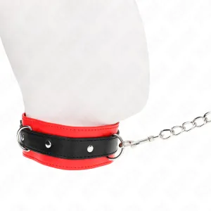 Basismodell Halsband mit Leine 65 cm Modell 3 Rot 53 X 5 cm von Kink Collar & Gag