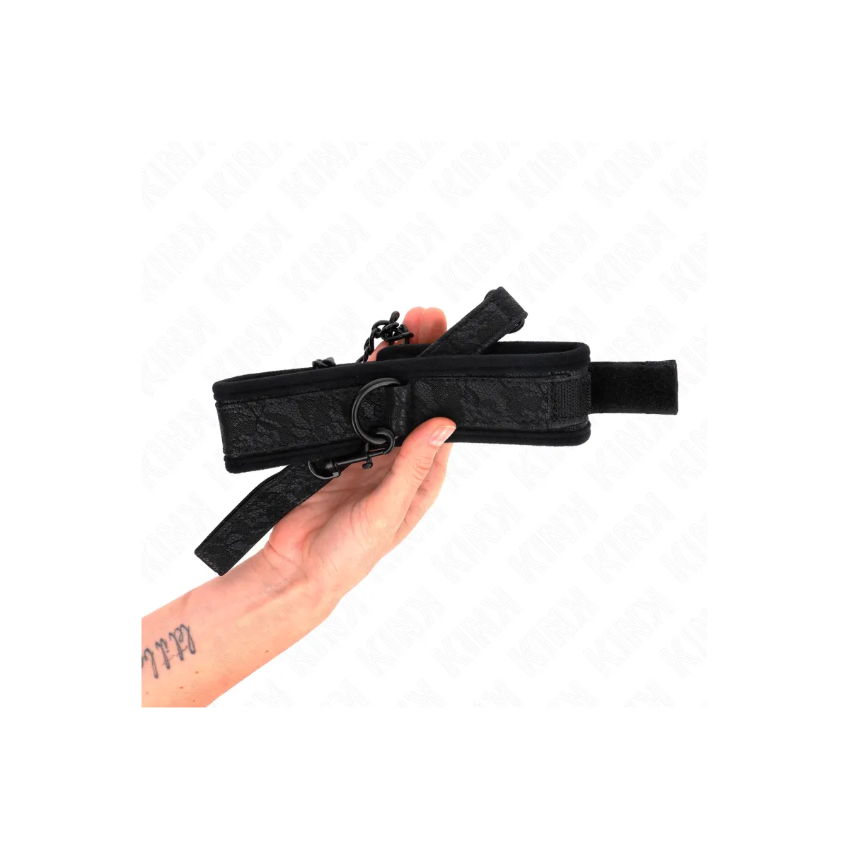 Basismodell Halsband mit Leine 77 cm Modell 5 Verstellbar 34-54 cm X 5 cm von Kink Collar & Gag | Fesselliebe.de