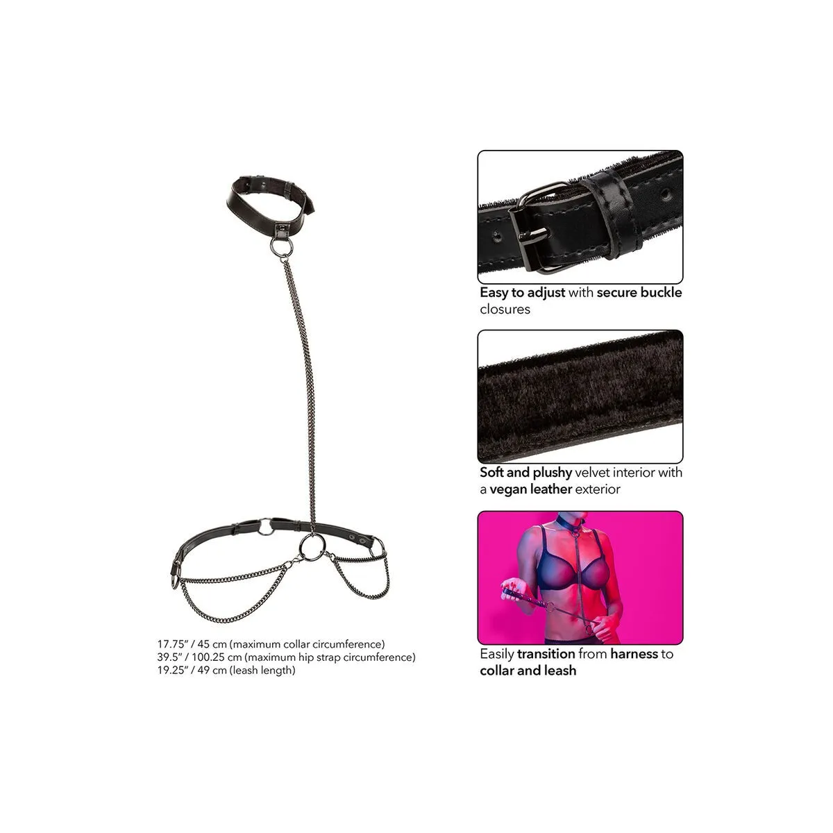 Euphoria Kettenhalfterhalsband und Leine von Calexotics | Fesselliebe.de