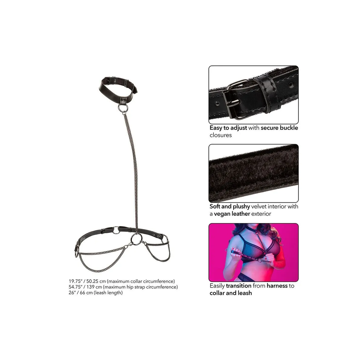 Euphoria Kettenhalfterhalsband und Leine Übergrösse von Calexotics | Fesselliebe.de