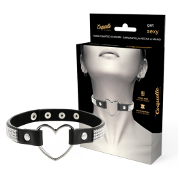 Veganes Leder-Halsband mit Herz von Coquette Accessories | Fesselliebe.de