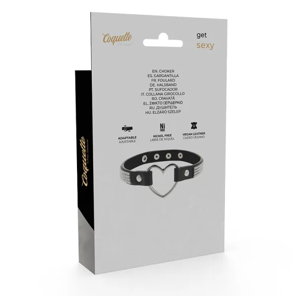 Veganes Leder-Halsband mit Herz von Coquette Accessories | Fesselliebe.de