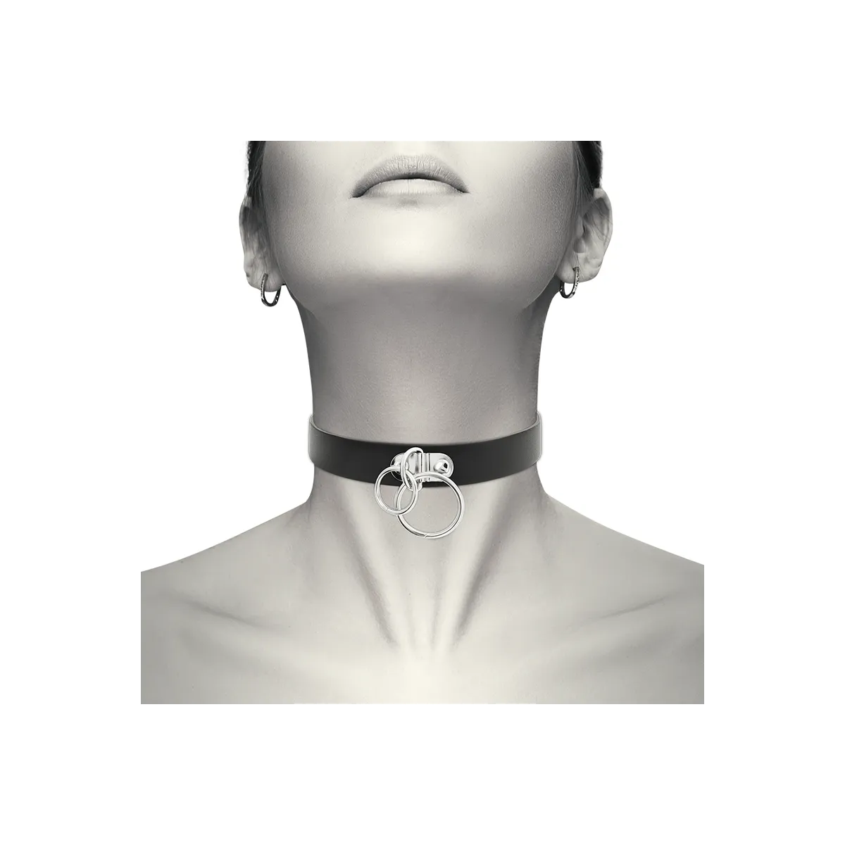 Doppelring-Halsband aus Veganem Leder von Coquette Accessories | Fesselliebe.de