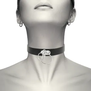 Doppelring-Halsband aus Veganem Leder von Coquette Accessories