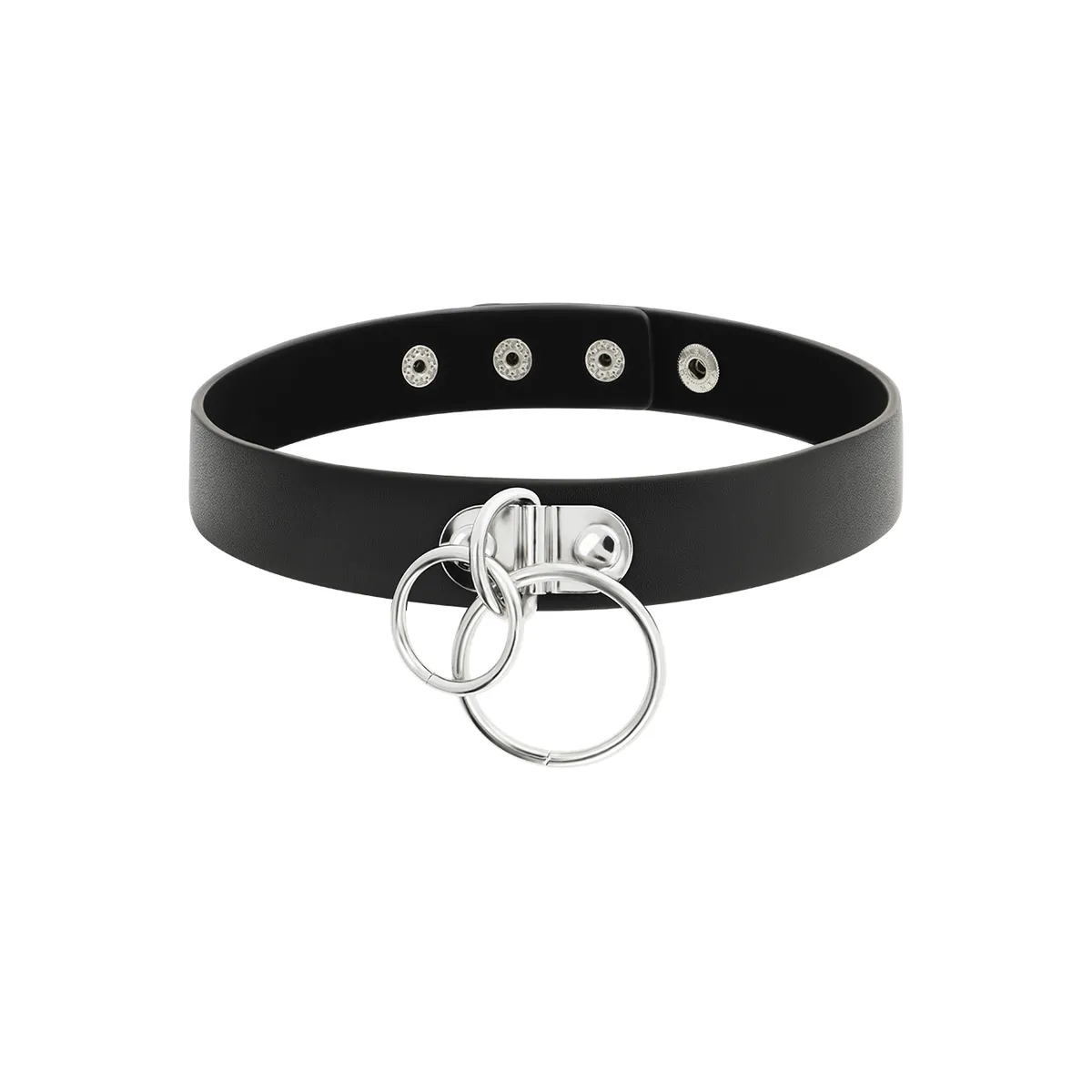 Doppelring-Halsband aus Veganem Leder von Coquette Accessories | Fesselliebe.de