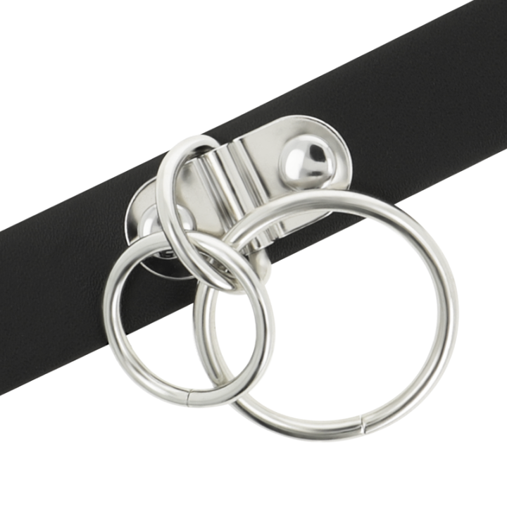 Doppelring-Halsband aus Veganem Leder von Coquette Accessories | Fesselliebe.de
