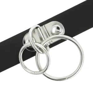 Doppelring-Halsband aus Veganem Leder von Coquette Accessories