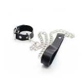 Penis-Halskette und Lederarmband mit Metallkette von Ohmama Fetish | Fesselliebe.de