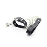 Penis-Halskette und Lederarmband mit Metallkette von Ohmama Fetish | Fesselliebe.de
