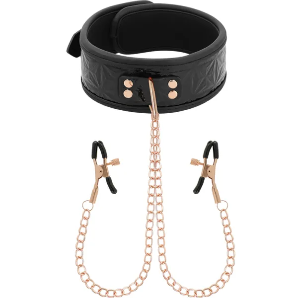 Halsband mit Nippelklemmen von Begme Black Edition | Fesselliebe.de