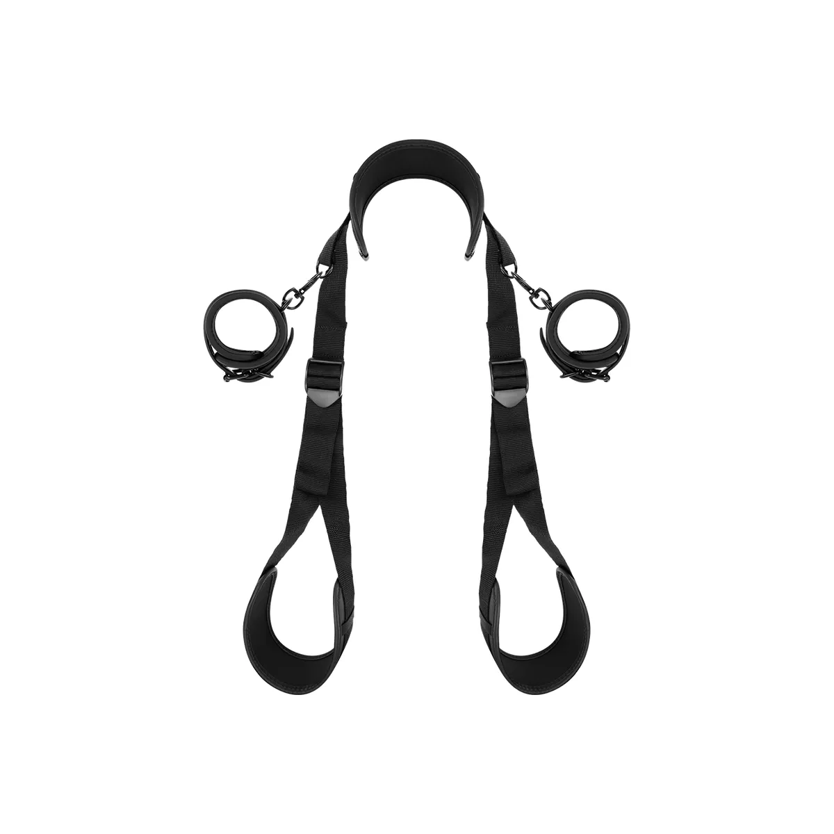 Position mit Offenen Beinen und Handschellen mit Noprene-Futter von Fetish Submissive Bondage | Fesselliebe.de