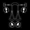 Position mit Offenen Beinen und Handschellen mit Noprene-Futter von Fetish Submissive Bondage