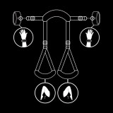 Position mit Offenen Beinen und Handschellen mit Noprene-Futter von Fetish Submissive Bondage | Fesselliebe.de