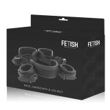 Position mit Offenen Beinen und Handschellen mit Noprene-Futter von Fetish Submissive Bondage | Fesselliebe.de