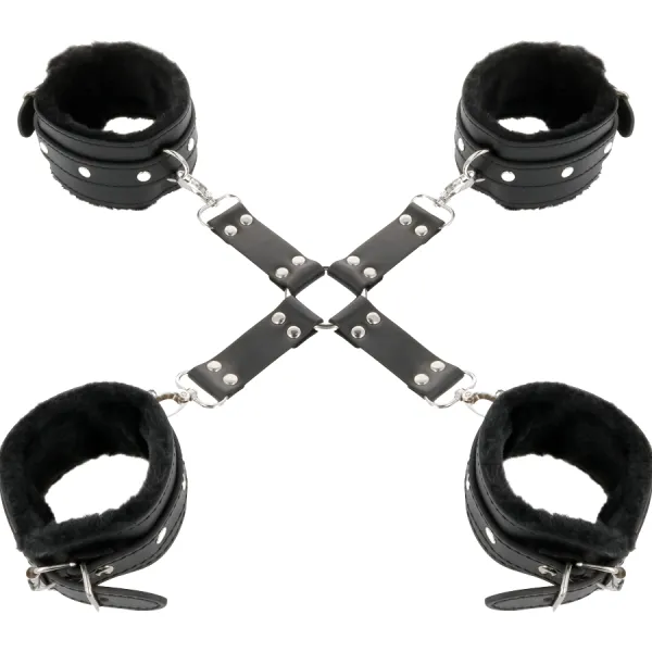 Lederhandschellen für Füsse und Hände Schwarz von Darkness Bondage | Fesselliebe.de