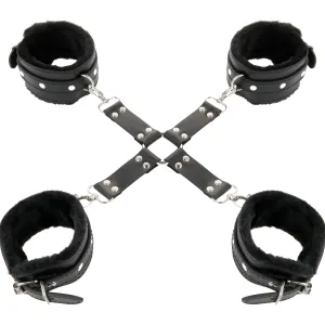 Lederhandschellen für Füsse und Hände Schwarz von Darkness Bondage