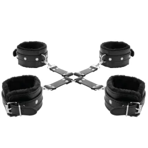 Lederhandschellen für Füsse und Hände Schwarz von Darkness Bondage