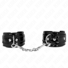 Glänzende Neopren-Handmanschetten Verstellbar 17-24 cm X 4,5 cm von Kink Wrist Restraint | Fesselliebe.de