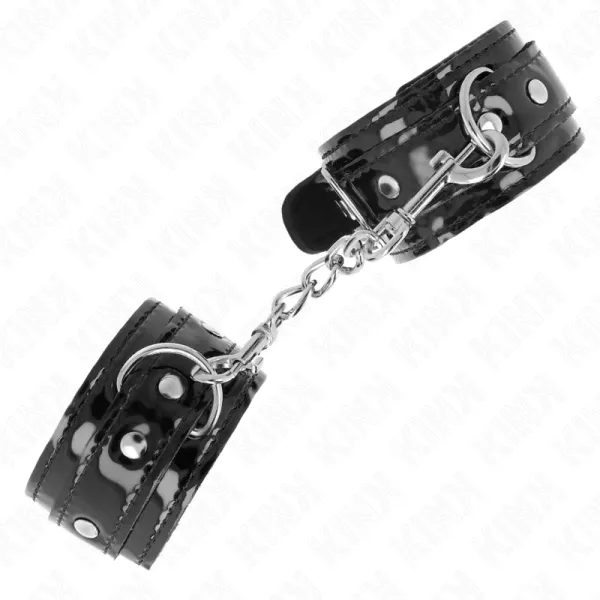 Glänzende Neopren-Handmanschetten Verstellbar 17-24 cm X 4,5 cm von Kink Wrist Restraint | Fesselliebe.de